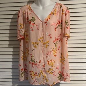 Liz Claiborne Pink Floral Blouse